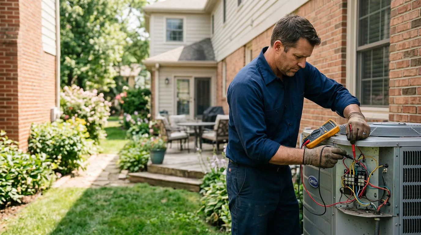 HVAC technician working near Lansing, OH